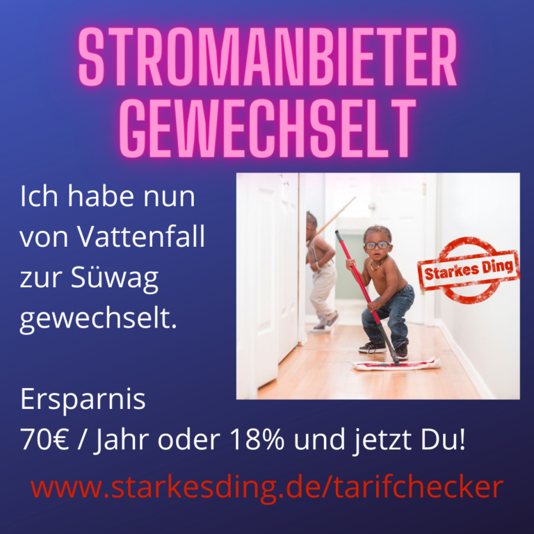 70€ gespart - habe meinen Stromanbieter gewechselt ...